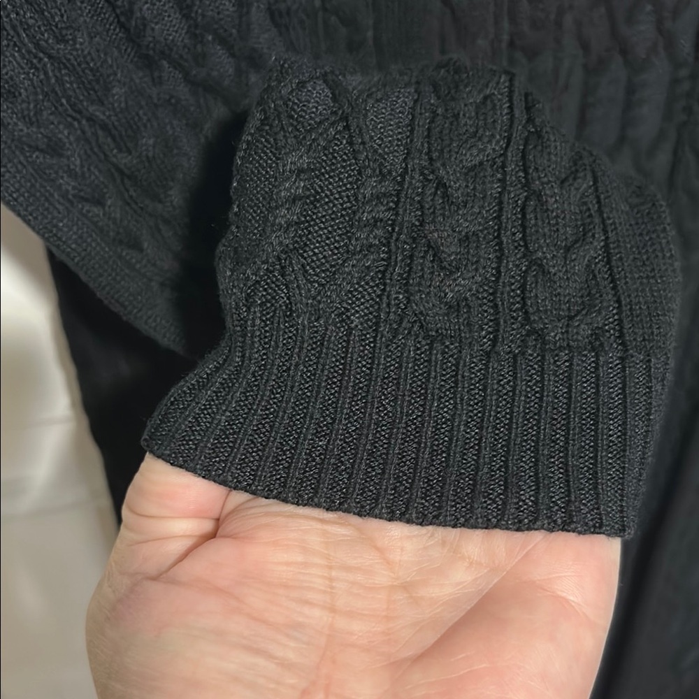 Peruvian Connection Black Ribbed Mock Neck Sweater Dress - Picture 5 of 7